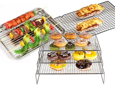 Non-Stick Stackable Stainless Steel Cookie Cake Bread Baking Cooling Wire Rack