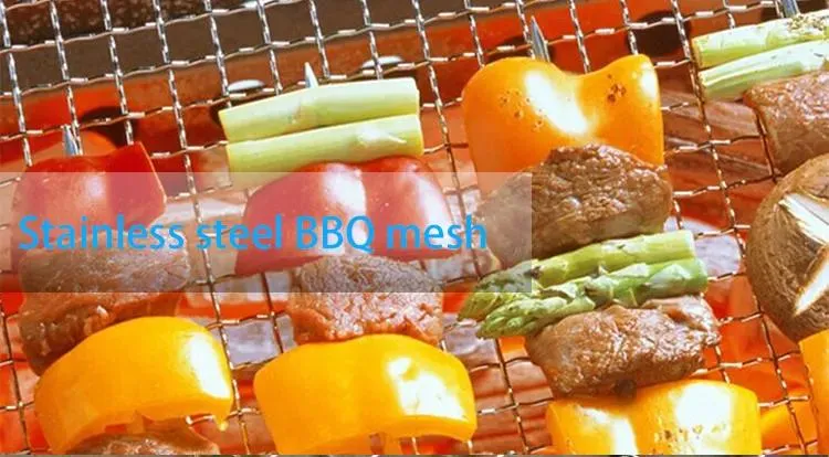 Portable Stainless Steel Non-Stick Grilling Basket BBQ Barbecue Tool Grill Mesh BBQ Net for Vegetable Steak Meat Picnic Party