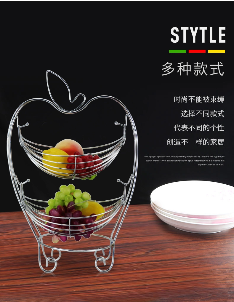 Creative Apple-Shaped Hammock Pear-Shaped 2-Tier Fruit Storage Rack Fruit Basket