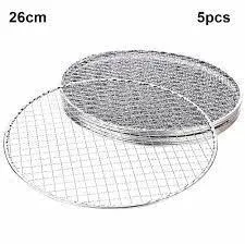 Portable Stainless Steel Non-Stick Grilling Basket BBQ Barbecue Tool Grill Mesh BBQ Net for Vegetable Steak Meat Picnic Party