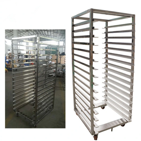 Industrial OEM Stainless Steel Bakery Sheet Pans Bun Trays Rotary Oven Use Baking Proofing Trolley Rack