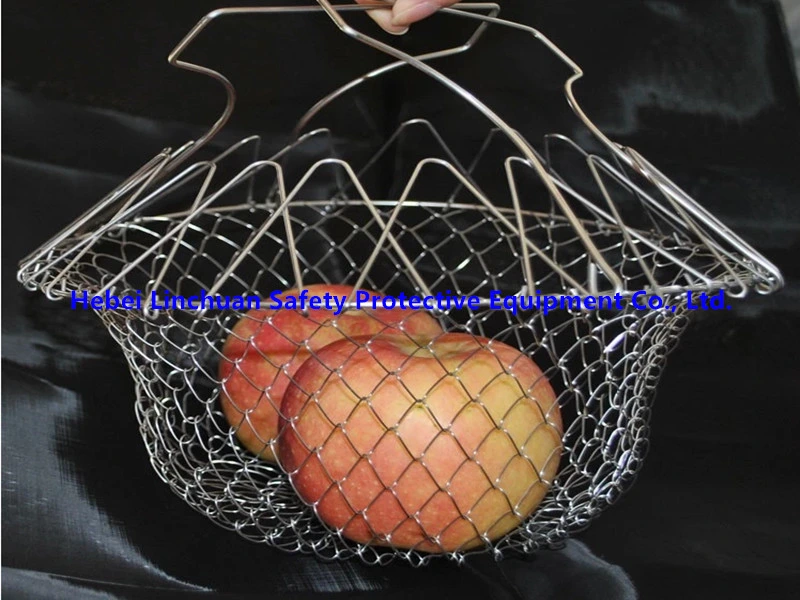 304 316 Stainless Steel Wire Mesh Storage Basket / Fruit Storage Basket