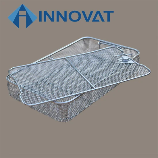 Medical Sterilizing Basket/Stainless Steel Fruit Basket/Basket with Lid/Perforated Sterilization Basket