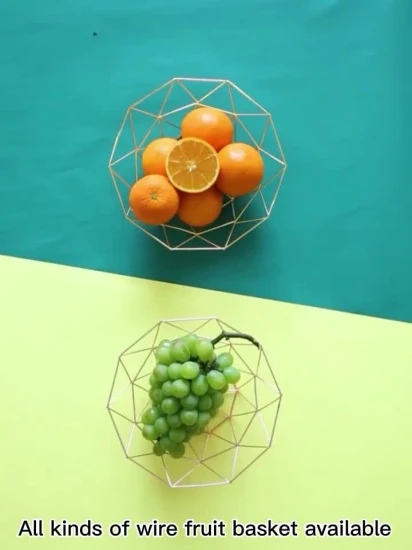 Home Kitchen Storage Food Container Bread Basket Metal Fruit Bowl Wire Fruit Basket