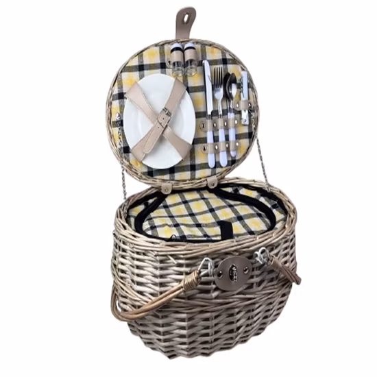 Wicker Storage Basket with Liner& Willow Food / Bread Basket