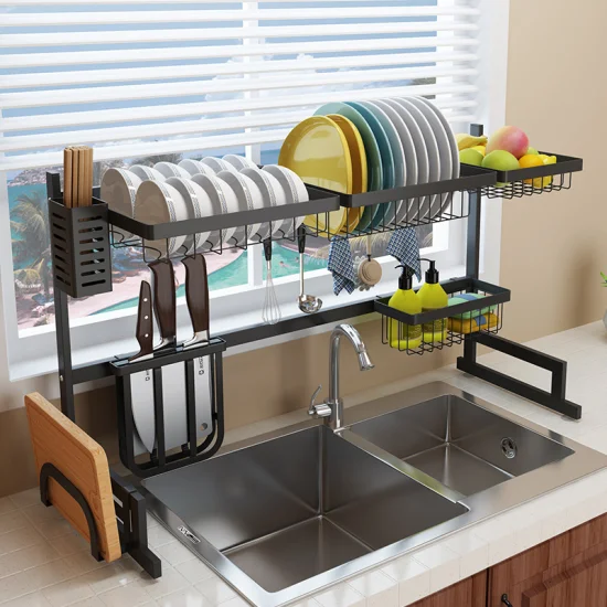 Plate Dish Drying Rack 2022 Dry Stand Modern with Kitchen Cutting Board Cup and Utensil Holder Double Dish Rack