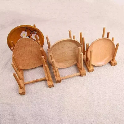Craft Pot Lid/Cutting Board Organizer, Bamboo Dish Drying Rack, Bottle Dryer Rack