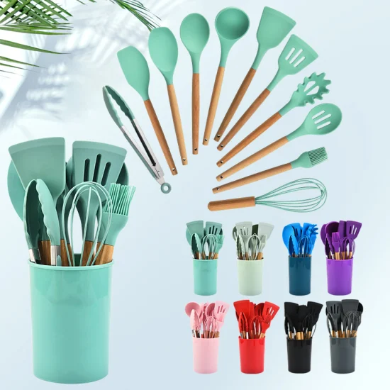 Healthy & Safe Silicone Kitchen Accessories Set with Soft Silicone Head