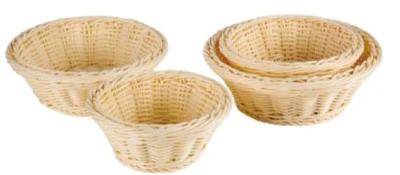 Imitation Woven PP Material Home Storage Fruit Snack Bread Storage Basket
