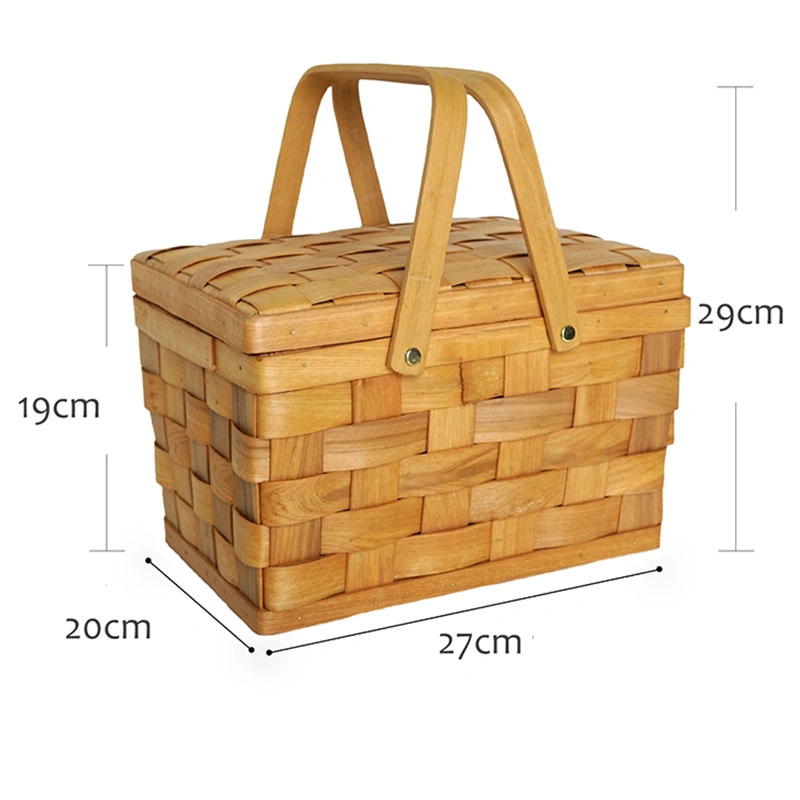 France Style Picnic Basket Bread Baskets Hiking Storage Box Cake Table Decorating Food Photography Hand Basket