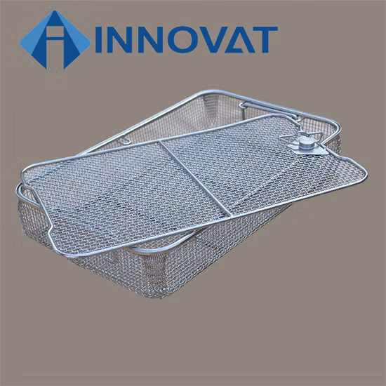 Medical Sterilizing Basket/Stainless Steel Fruit Basket/Basket with Lid/Perforated Sterilization Basket