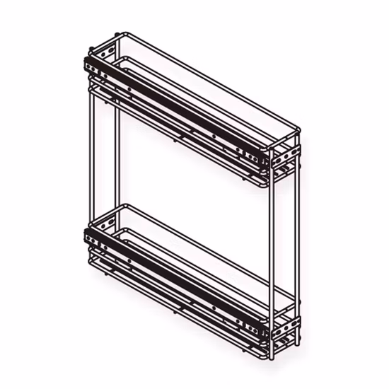 Wellmax Kitchenware Seasoning Narrow Kitchen Metal 2 Layer Side Pull out Chrome for Base Cabinet Wire Storage Basket Rack