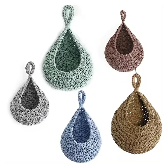 Jute Hanging Basket Hanging Wall Vegetable Fruit Baskets for Pantry Potato Garlic Onion Fruit