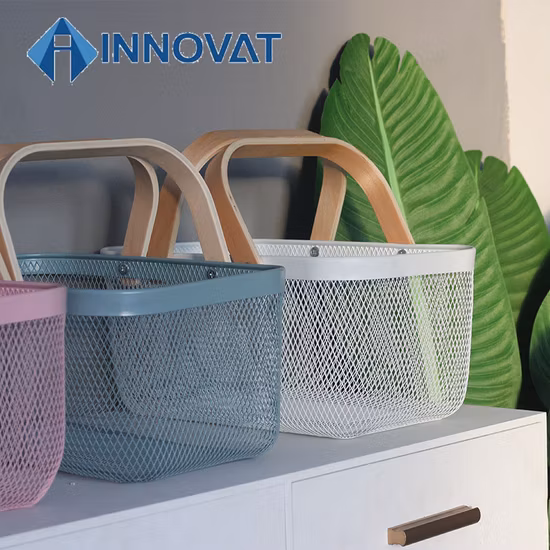 Multipurpose Home and Kitchen Storage Copper Gold Metal Gift Baskets